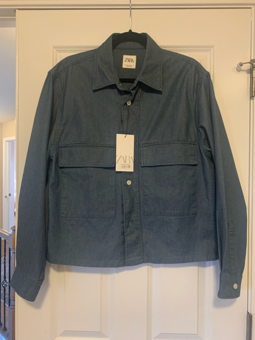 Zara Men's Indigo Denim Shirt Jacket